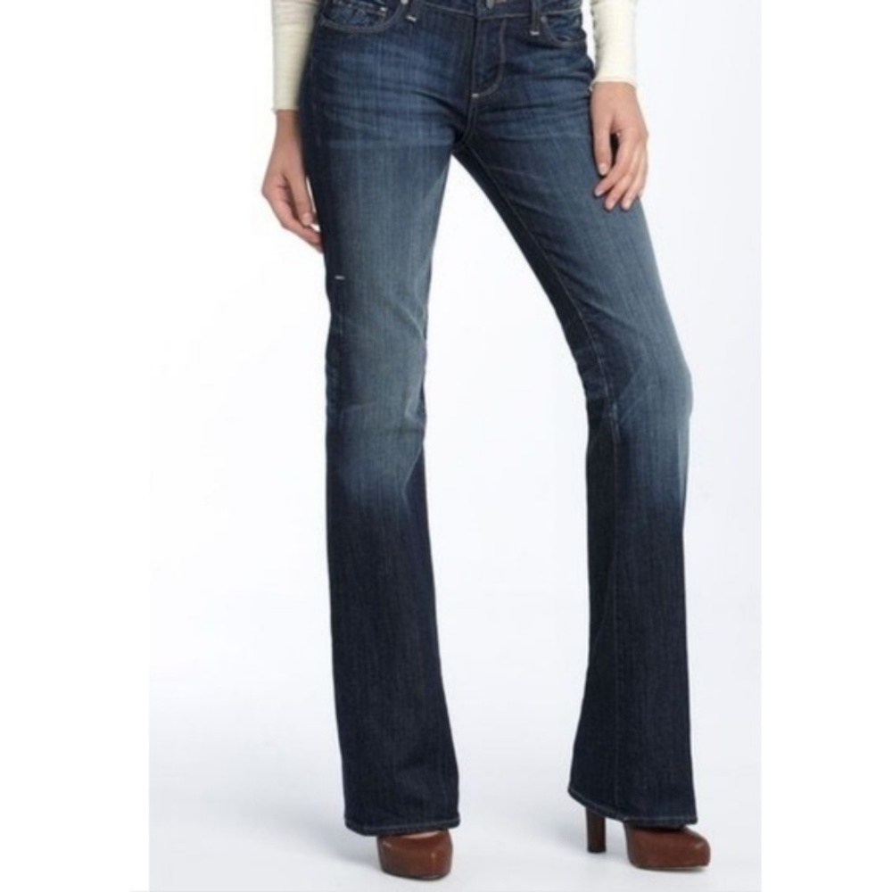 30x31 Paige Jeans Canyon Boot Stretch Low Rise Vintage Med Wash